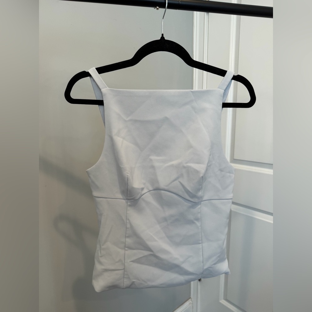 Zara Light Blue High Neck Top